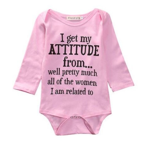 18 mo.. I get my attitude" onesie baby girl - Picture 2 of 4